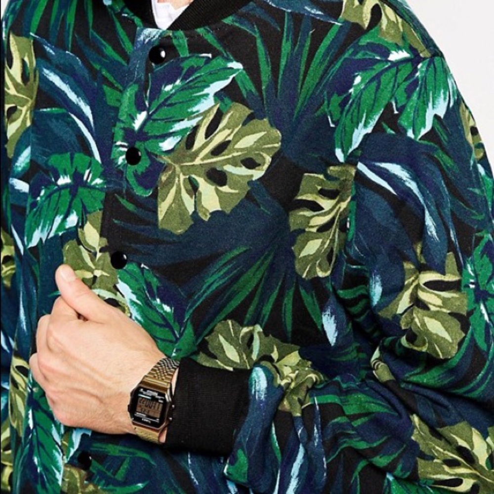 American Apparel Jungle Leaves Bomber Jacket XS